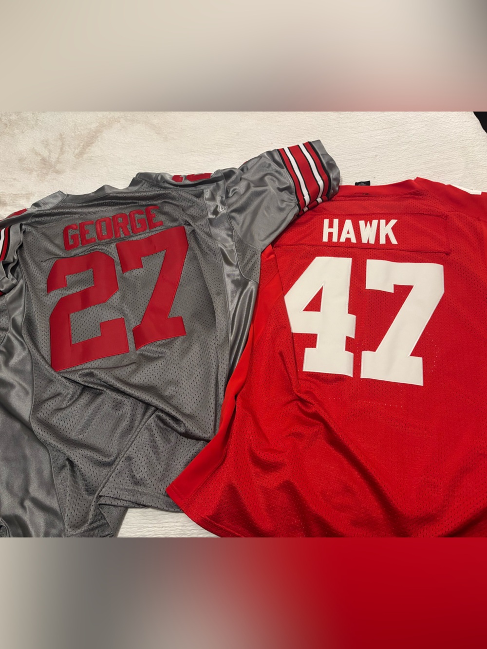Nike Red and Gray Football Jerseys Set